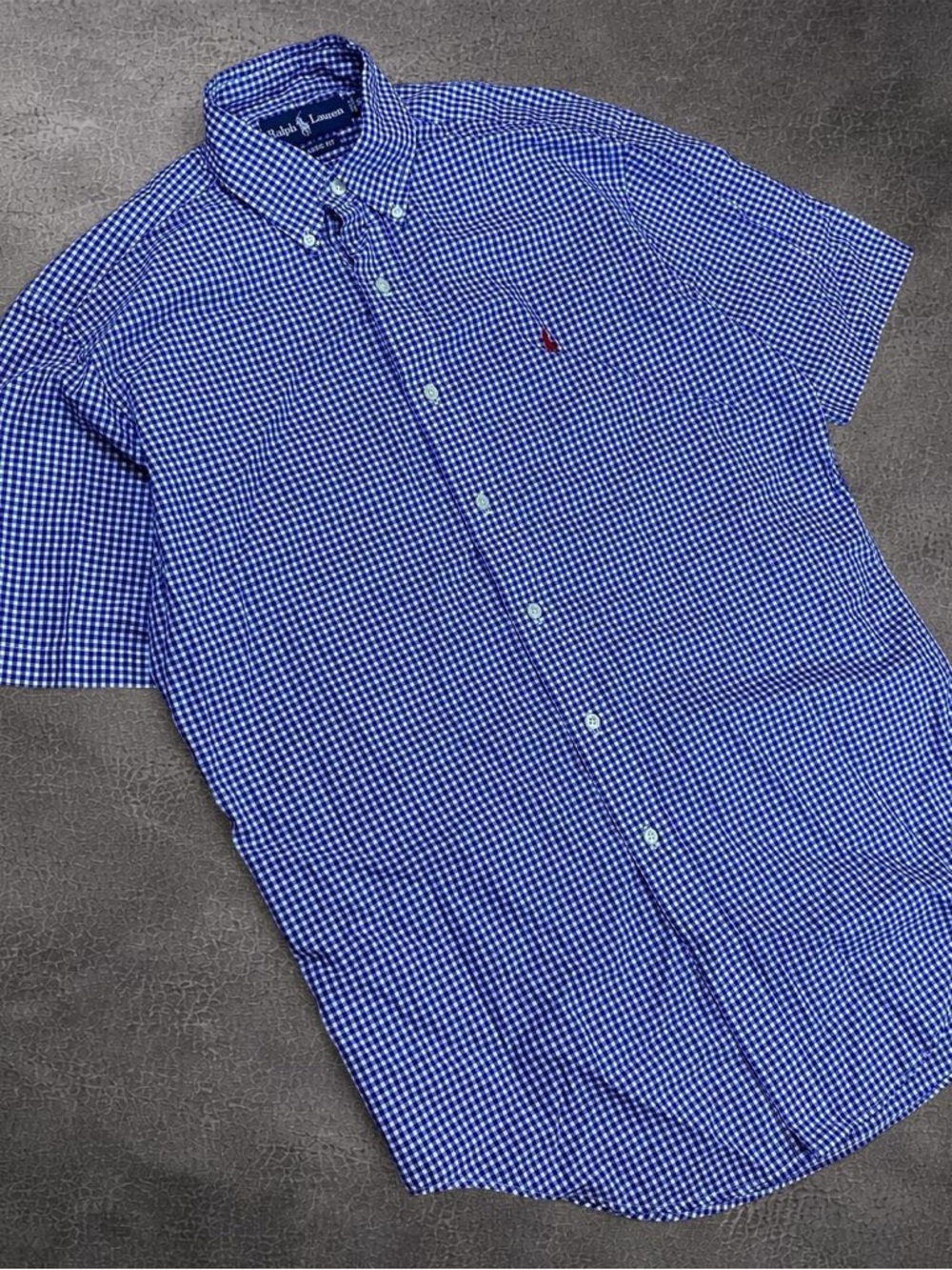 Polo Ralph Lauren blue and white plaid button up